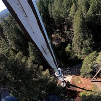 Crane sky view tree removal Nevada County