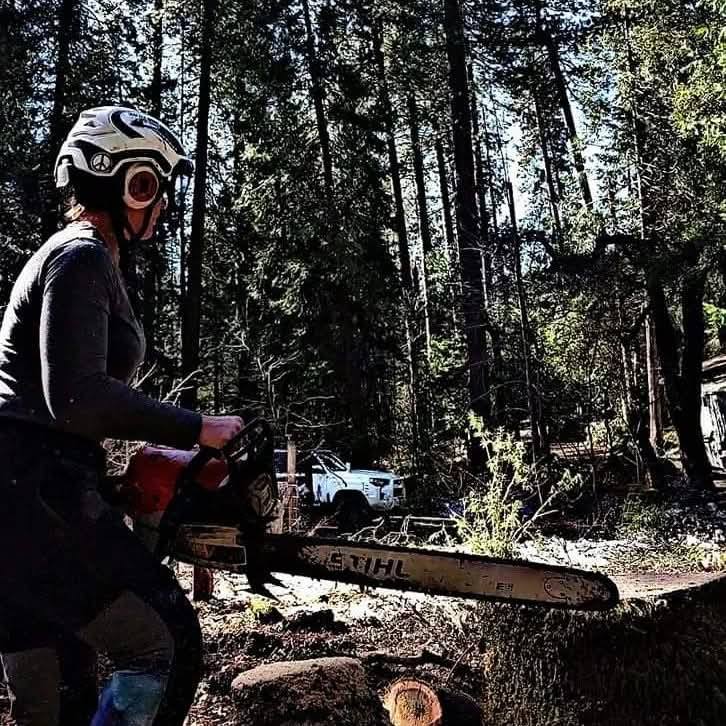 Kayla on tree removal crew